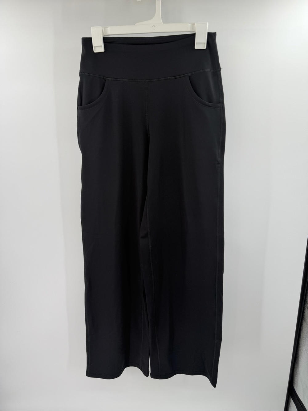 Promover Wide Leg Pants Womens Medium Black High Waisted Yoga Athletic New